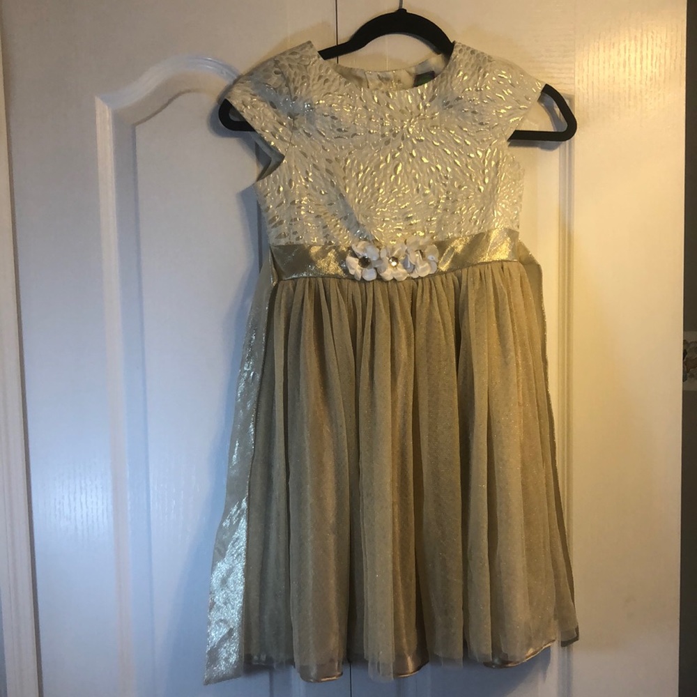 Girls Dollie and Me Gold Party Dress
